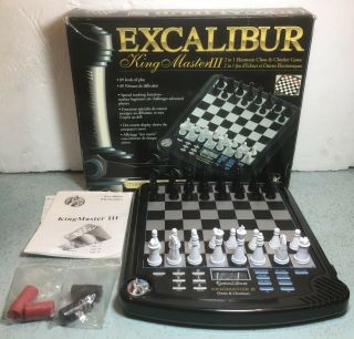Excalibur King Master Iii Electronic Chess & Checkers Game 1 Or 2 Players W/box