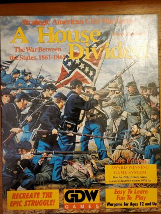 Gdw Games War Games " A House Divided " Unpunched Civil War Board Game