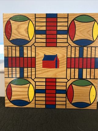Vintage Wood Handmade Parcheesi Game Board Only Wall Art L@@k