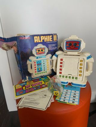 Vintage Playskool Alphie 1992 Talking Robot Educational Activity Toy