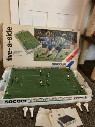 Vintage Sportcraft Five - A - Side Table Football Soccer Game Boxed