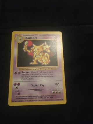 Shadowless Kadabra Pokemon Card.  Psa 10?.  Not 1st Edition