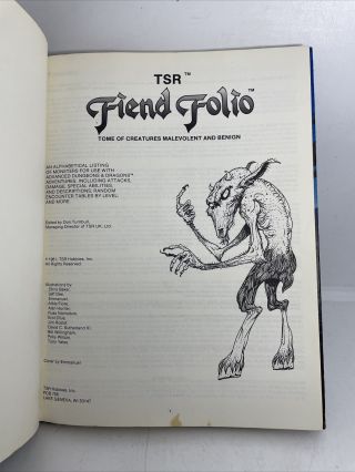 Advanced Dungeons & Dragons Fiend Folio - TSR Vintage 1981 2
