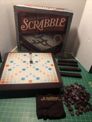 Scrabble Deluxe Turntable Edition Board Game Hasbro 2001 Collector