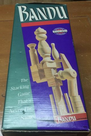 Bandu: The Stacking Game Hardwood Milton Bradley,  1991 Complete