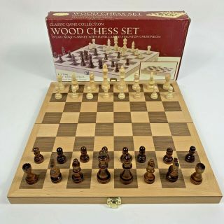 Wood Chess Set By Star Quality Classic Games Inlaid Wood Cabinet Hand Carved