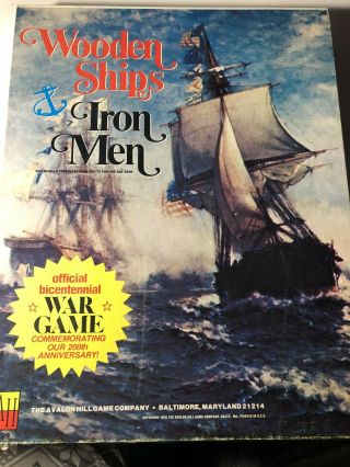Vintage 1975 Avalon Hill Wooden Ships & Iron Men - War Boardgame