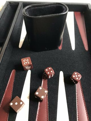 Vintage Skor - Mor Backgammon Game In Faux Leather Briefcase Quality Fun 3