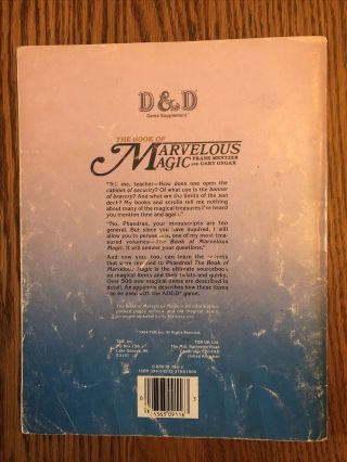 AC4 THE BOOK OF MARVELOUS MAGIC by Mentzer & Gygax 1984 Dungeons & Dragons 2