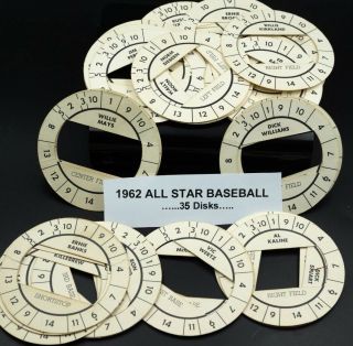 Disks Only.  35 Discs From 1962 Cadaco All Star Baseball Board Game 35 Disks Only
