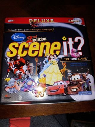 100 Complete Disney Scene It Deluxe 2nd Edition Dvd Board Game Tin 2007 2 Dvd’s