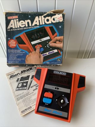 Vintage 1981 Coleco Alien Attack Electronic Hand Held Space Battle Gaming System