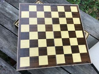 Vintage STAUNTON GALLANT KNIGHT Chess Set w Board c.  1950 ' s Orig.  Box 3