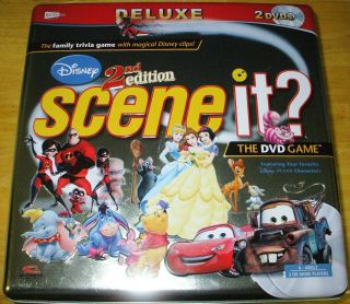 Disney Scene It Deluxe 2nd Edition Dvd Board Game Tin 2007 2 Dvd’s Complete