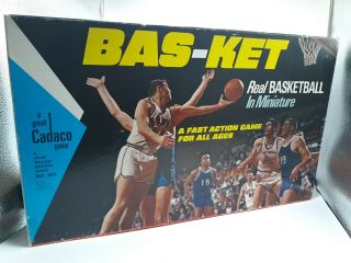 Cadaco 1969 Bas - Ket Basketball Action Game Complete And