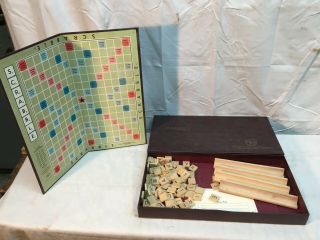 Vintage 1953 Scrabble Crossword Board Game Selchow & Righter Complete