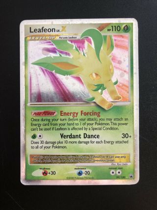 Leafeon Lv.  X Holo Rare Pokemon Diamond & Pearl Majestic Dawn Set - 99/100 2008