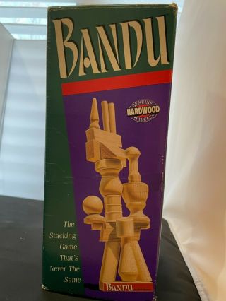 Bandu Board Game From Milton Bradley - - Wood Stacking Game 100 Complete