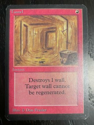 Tunnel,  Alpha Edition.  Magic The Gathering.  Nm