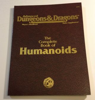 The Complete Book Of Humanoids Advanced Dungeons And & Dragons Ad&d Tsr 2nd Ed.