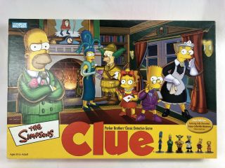 Clue Detective Board Game The Simpsons Edition - Parker Brothers 2002
