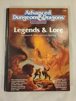 Legends And Lore - Dungeons And Dragons (d&d) 2nd Edition