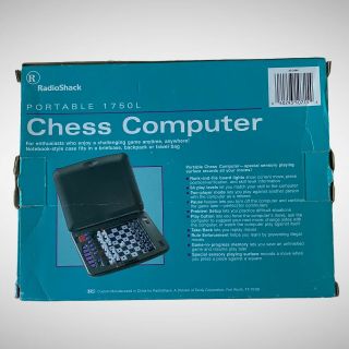 Radio Shack Portable Chess Computer 1750L 64 Level Play Box Electronic 2