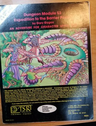 Ad&d Module S3 Expedition To The Barrier Peaks By Gygax Tsr Osr