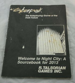 Cyberpunk Welcome To Night City: A Sourcebook For 2013 R.  Talsorian Games (1988)