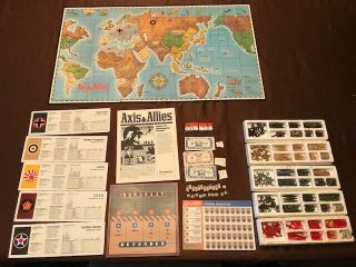 Milton Bradley 1984 Axis & Allies Spring 1942 Board Game Incomplete No Box