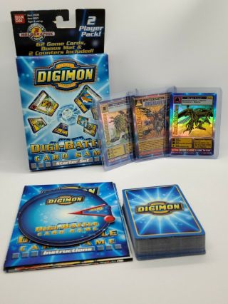 Digimon Digi - Battle Card Game Starter Set 1999 Near 3x Holo Bandai Complete