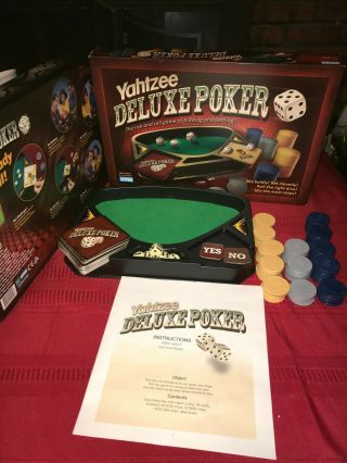 2005 Hasbro 42744 Parker Bros Yahtzee Deluxe Poker Gambling Board Game Complete