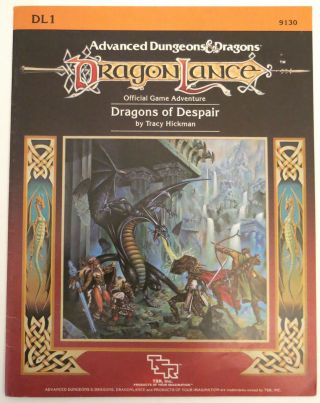 Advanced Dungeons And Dragons Dragon Lance Dragons Of Despair Dl1 Module