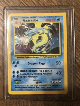 Holo Gyrados 6/102 Base Set Unlimited,  Rare,  Cgc/bgs/psa Ready,  Nm,  Never Played