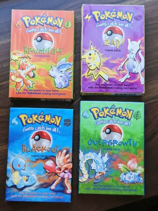 Pokemon Theme Deck Empty Boxes Only No Cards Zap/brushfire/overgrowth/blackout