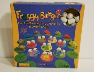 2006 Froggy Boogie Wooden Memory Game - Complete Adorable Frogs Eyes Kids Play