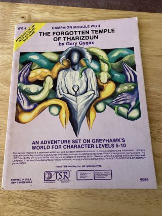 Dungeons & Dragons Ad&d Tsr Module Wg4 The Forgotten Temple Of Tharizdun