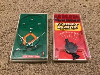 Vintage Tomy Pocket Games - Baseball & Target Range - Handheld Games