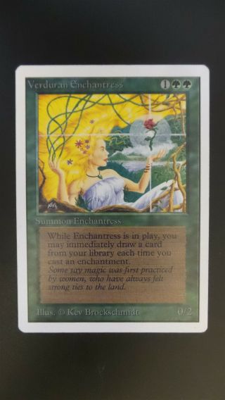 Unlimited Verduran Enchantress Mtg Magic (ex,  /lp)