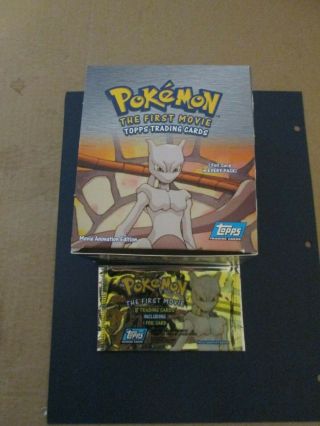 Pokemon The First Movie Topps Booster Box And Pack Empty