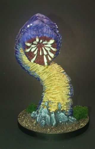 Reaper Bones Great Worm (purple Worm) Miniature Painted,  Custom Base