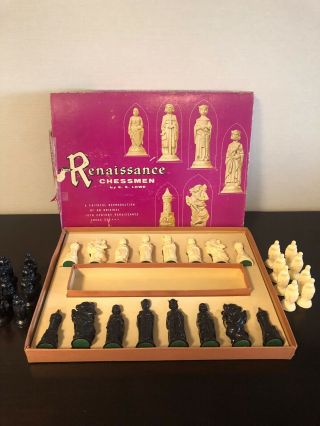 Vintage 1959 Es Lowe 831 Renaissance Chess Set