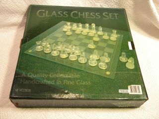 Westminster Glass Chess Set,  13.  5 ",
