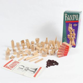 Bandu Wood Shapes Stacking Game 1991 Milton Bradley 100 Complete
