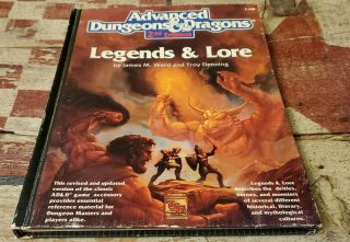 Legends And Lore - Dungeons And Dragons (d&d) 2nd Edition