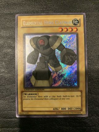 Yu - Gi - Oh Elemental Hero Clayman Ehc2 - En002 Secret Rare Limited Edition