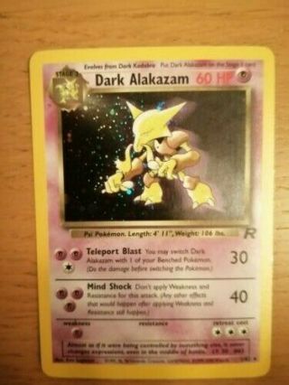 Pokemon Card Dark Alakazam 1/82 Team Rocket Rare Holo