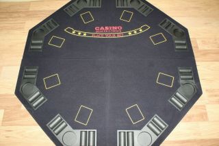 Foldable Poker Table Top Blackjack Octagon Game Casino Dealer 