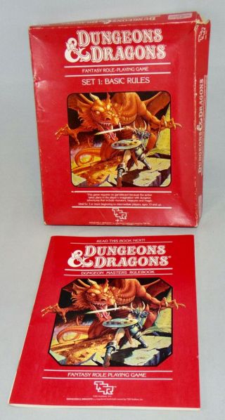 Vintage 1983 Tsr Dungeons & Dragons Set 1 Dungeon Masters Rulebook & Box