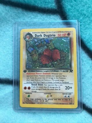 Pokemon 1st Edition Dark Dugtrio 6/82 Holo - Team Rocket Set - Wotc Pokemon Card